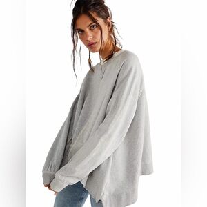Free People – Rework It & Reverse It Sweatshirt – Oversized Grey Pullover – Sz L